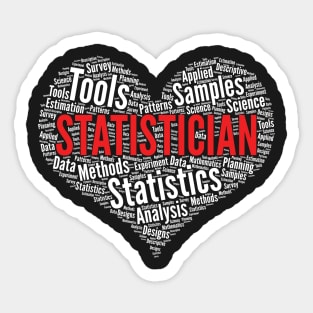 Statistician Heart Shape Word Cloud Design graphic Sticker